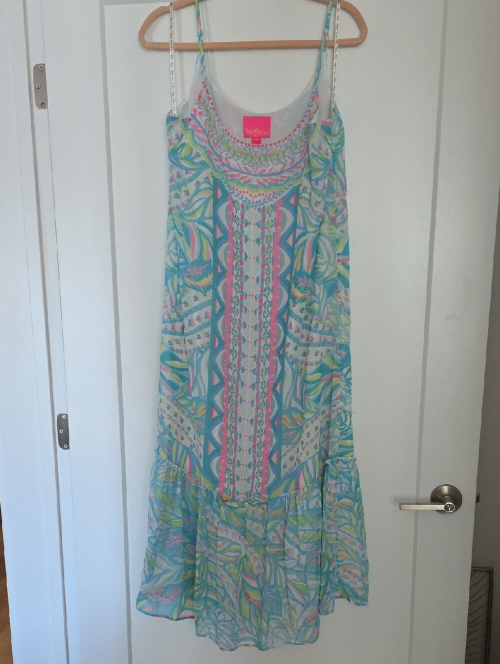 Lilly Pulitzer Pink Label Dress with Aqua & Yellow Floral Print